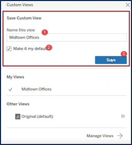 Custom Views Window – Create a Custom View